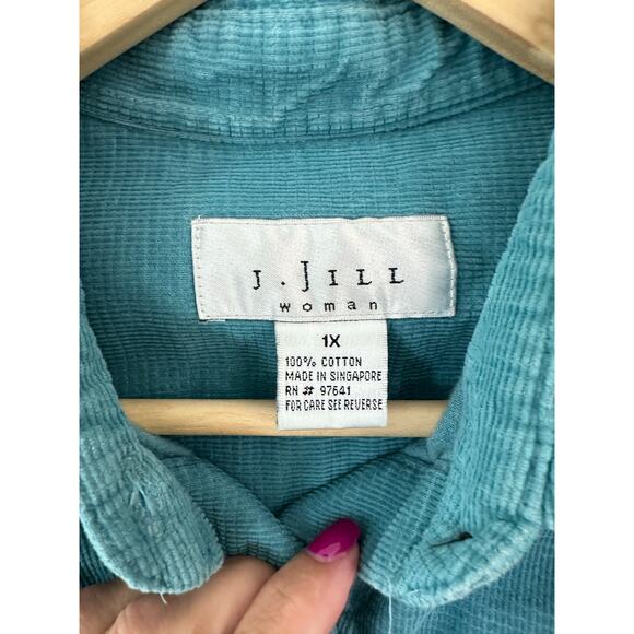 Teal Button-Up Women's Shirt - Picture 5 of 8